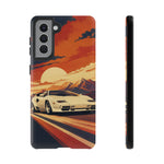 Retro Sunset Countach phone case | Sports car tough cover