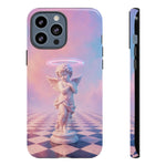 Praying Cherub Statue halo Vaporwave Aesthetic phone case