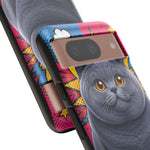 British Shorthair Round Pop Art Tough Phone Case