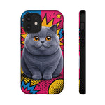 British Shorthair Round Pop Art Tough Phone Case