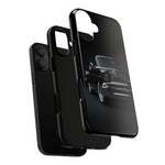 Black 1957 Chevy Bel Air Chrome Front Tough Phone Case for Classic Car Fans