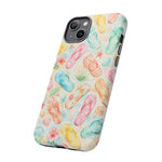 Watercolor Flip Flops pattern Tough Case | Beach Shells Phone Cover