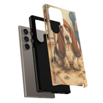 Guilty Basset Hound Phone Case, Muddy Watercolor Art Cover