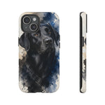 Black Lab Watercolor Art Tough Phone Case - Dog Portrait