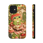 Cute Kawaii Frog Phone Case Strawberry Picnic Tough Cover Gift Art