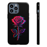 Glitch Rose Neon Phone Case Vaporwave Tough Cover