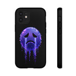 Glitch Sad Face Phone Case, Anime Melt Static Tough Cover
