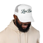 Retro Live Bait Badge Hat – Fishing Humor Baseball Cap