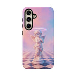 Praying Cherub Statue halo Vaporwave Aesthetic phone case