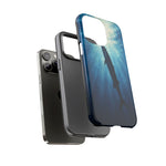 Barracuda Silhouette Phone Case, Sunlit Marine Art Tough Cover