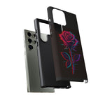 Glitch Rose Neon Phone Case Vaporwave Tough Cover