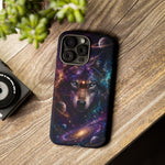 Cosmic Wolf Phone Case, Galaxy Nebula Portrait Tough Cover, Gift