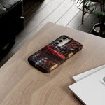 Red FD RX-7 Blossom Alley Tough Phone Case - Rain-Slicked Night
