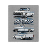 1964 Chevy C10 Custom Pickup Truck Illustration Blanket | Velveteen Throw