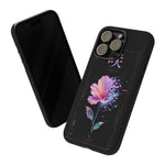 Glitch Bloom Flower Art Tough Phone Case - Pastel on Black