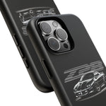 Black 4th Gen Camaro Z28 Sports Car Phone Case | Black Muscle Car Illustration