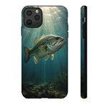 Largemouth Bass Phone Case, Sunlit Underwater Tough Cover, Gift