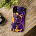 French Bulldog Pop-Art Portrait Tough Phone Case - Purple Gold