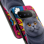 British Shorthair Round Pop Art Tough Phone Case