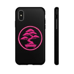 Neon Pink Bonsai Tree Phone Case Glow Zen Tough Case
