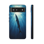 Barracuda Silhouette Phone Case, Sunlit Marine Art Tough Cover