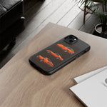 C3 Corvette Art Phone Case Orange, Three-View Vector Cover, Gift