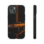 Orange Cuda Phone Case, Muscle Car Stripe Studio Cover, Gift