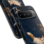 Turkish Van Swimming Cat Tough Case | Whimsical Night Pond, Lily Pads, Ducks
