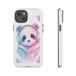 Pastel Panda Phone Case, Glitch Color Block Cover