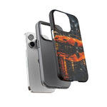 Orange Daytona Phone Case, Rainy City Night Muscle Car Tough Cover