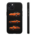 C3 Corvette Art Phone Case Orange, Three-View Vector Cover, Gift