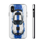 GT500 Phone Case, White Top-Down Painterly Stripe Cover, Gift