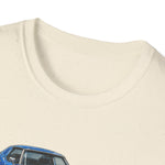 Blue 1973 Corvette Illustration T-Shirt | Classic Sports Car Trio