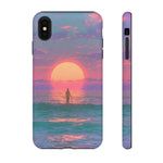 Vaporwave Ocean Sunset Tough Phone Case Cover Gift Art