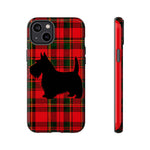 Scottish Terrier Silhouette Plaid Art Tough Phone Case