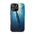 Barracuda Silhouette Phone Case, Sunlit Marine Art Tough Cover