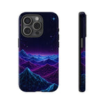 Retro Neon Mountains Phone Case | Vaporwave Galaxy Landscape