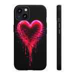 Melting Glitch Heart Neon Phone Case