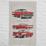 1957 Bel Air Red White Top Banner 34x56 Garage Man Cave Wall Decor Gift