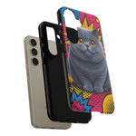 British Shorthair Round Pop Art Tough Phone Case
