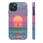 Vaporwave Ocean Sunset Tough Phone Case Cover Gift Art