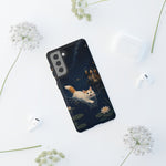 Turkish Van Swimming Cat Tough Case | Whimsical Night Pond, Lily Pads, Ducks