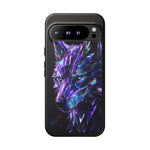 Holographic Wolf Phone Case, Fractured Prism Iridescent Cover