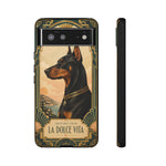 Doberman Art Deco 'La Dolce Vita' Phone Case | Vintage Dog Design