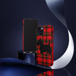 Scottish Terrier Silhouette Plaid Art Tough Phone Case