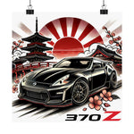 370Z Poster JDM Drift Car Japanese Rising Sun Cherry Blossom Wall Art