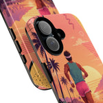 Retro Runner Sunset phone case | 80s Vaporwave jogging design