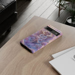 Cherub Cloud Throne Phone Case, Pastel Marble 3D Render Cover