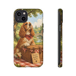 Cocker Spaniel Picnic Scene phone case | vintage dog art