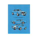 1965 GT Fastback Pony Car throw blanket | Classic Mustang illustrations